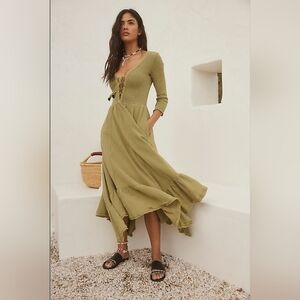 Free People Olive Green Dress